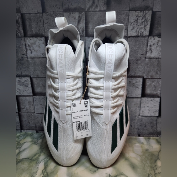 Adidas Adizero Primeknit White Green  Football Cleats Size 12.5 - Picture 8 of 10